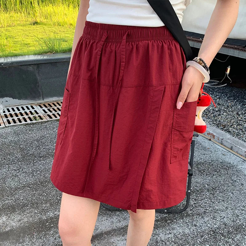 Sports Shorts Women's 2026 Summer New Lightweight High Waisted Workwear Skirt Pants Fashion