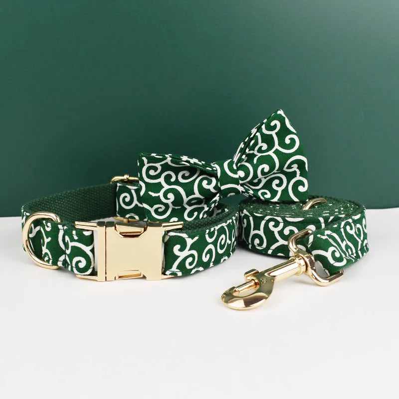 Custom Soft Collars Pet Accessories with Personalized Dog Collar Leashes Harness Bow Tie