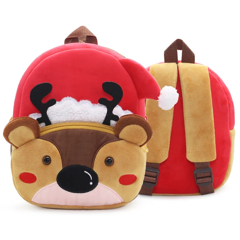 Cute Children's Backpack Plush Material Backpack for Boys and Girls Cartoon Animal Games Series Schoolbag Baby Backpack2-4 Years