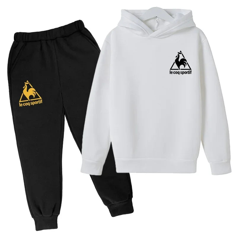 Kids Spring Autumn Casual Fashion Pullover Hoodie+Pants 2pcs Tracksuits 2-13 Years Boys Girls Streetwear Children Clothes Sets