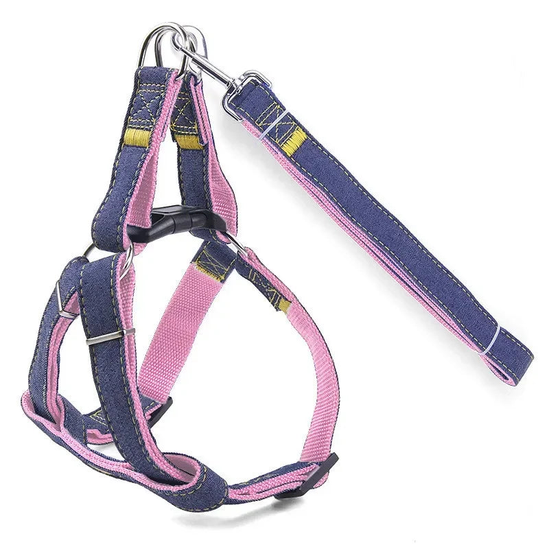 New Pet Leash and Harness Set Dog Adjustable Collar Set Pet Lead Vest Small Medium Large for Walking Training Dog Accessories