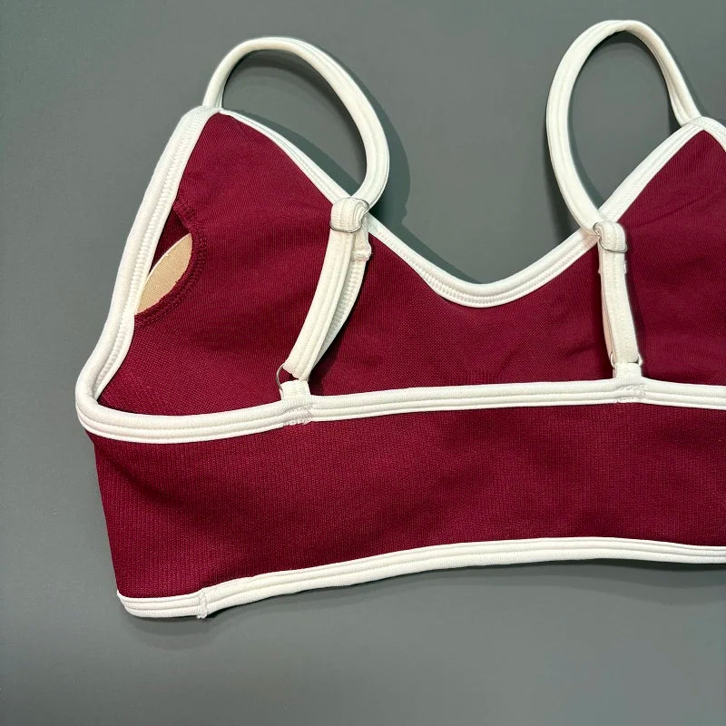 Sports Bra For Women Padded Wireless Yoga Bra Seamless Breathable Shockproof Gym Workout Crop Top Adjustable Straps Bralette