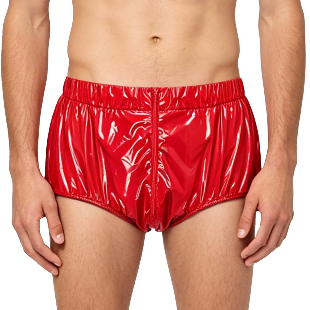 Swimwear Mens Waterproof  Zipper Front Swim Shorts Adaptive Diaper Cover Underwear Front Zipper Briefs Swimwear Swimming Trunks