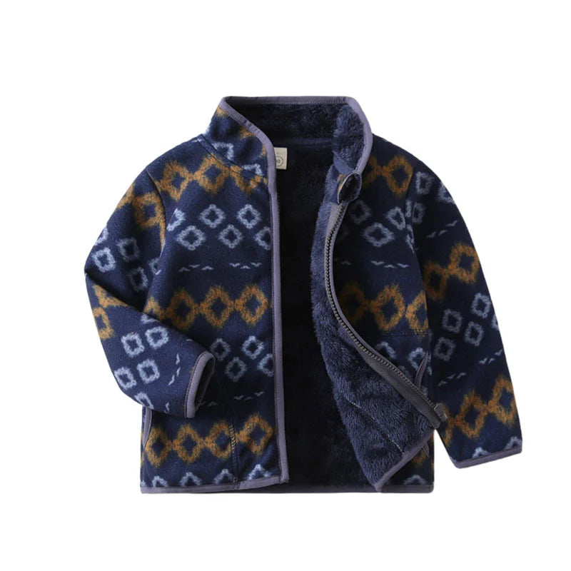 Boys Girls Autumn Winter Hooded Jacket Toddler Long Sleeve Zipper Outwear with Print Costume Baby Clothing New Arrivals