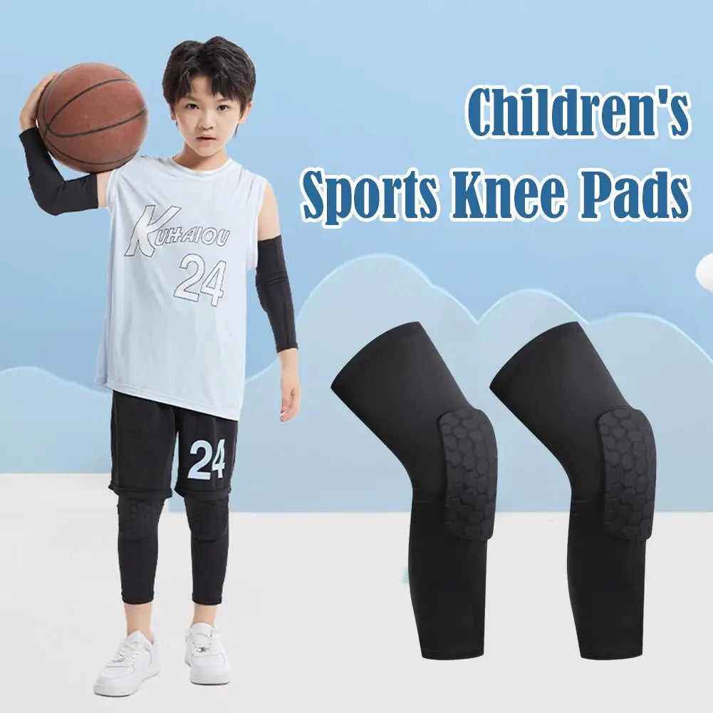 Kids/Youth Sports Honeycomb Compression Knee Pads Guards Protective Gear for Basketball, Football, Volleyball, Cycling