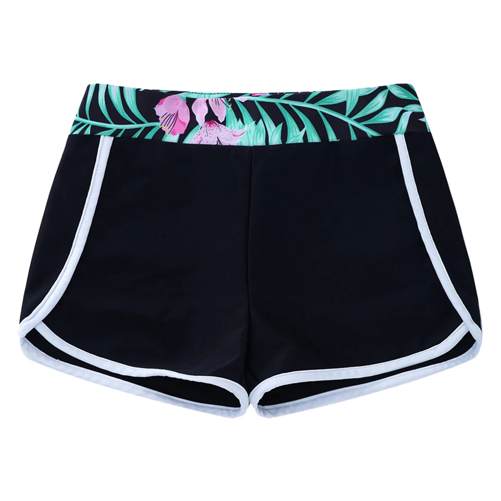 Kids Girls Swim Shorts Printed Swimwear Summer Fashion Shorts Pants Children's Beach Pool Swimming Rash Guard Bathing Suit