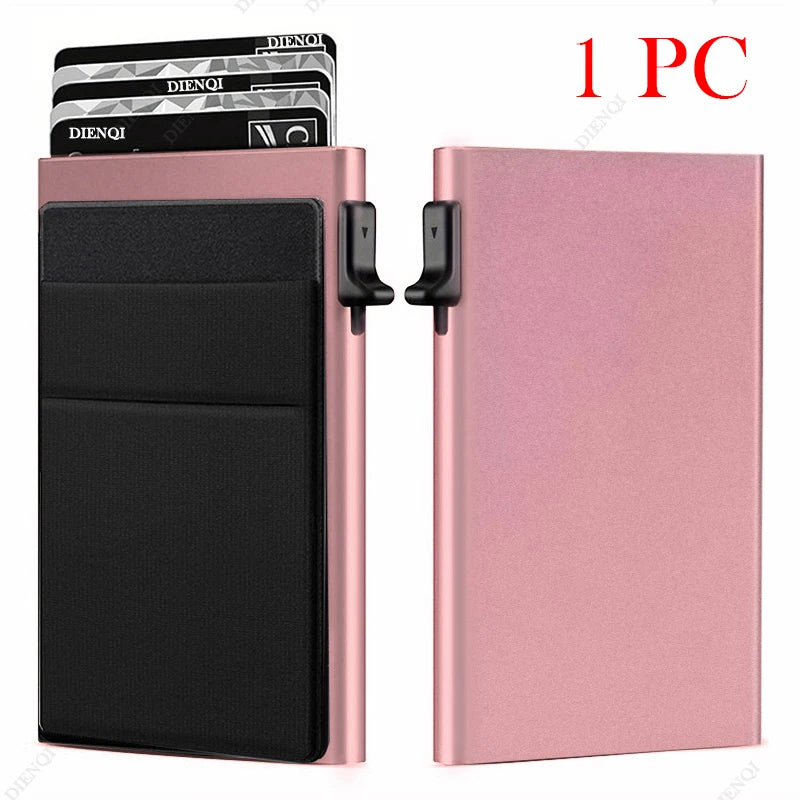 Anti Rfid Credit Card Holder Men Minimalist Wallets Thin Slim Mini Luxury Metal Bank ID Cardholer Case Wallet for Men Carteras