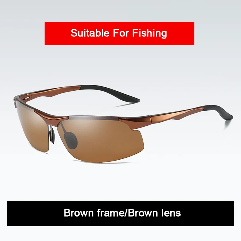 Sunglasses For Men Fashion Day Glasses For Night Vision Photochromic Outdoor Driving Rimless Male Polarized UV400 Lens VT2173